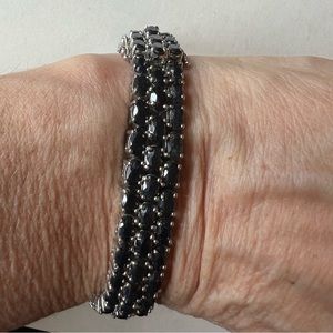 Black spinel and sterling silver bracelet